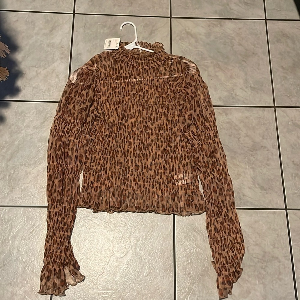 Women’s free people see through long sleeve top size L